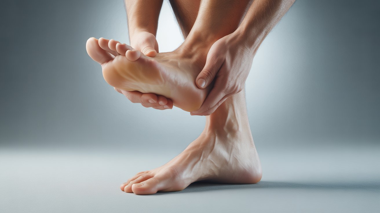 person performing flat feet exercise to strengthen arch and improve foot stability