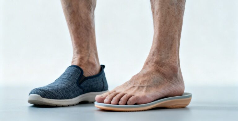 supportive orthotic insole improving comfort and balance for seniors with flat feet