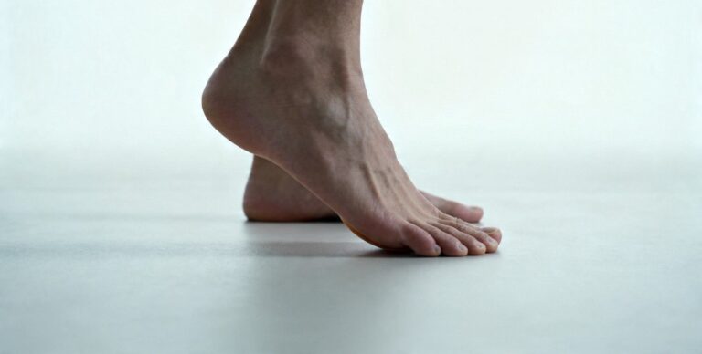 person performing flat feet treatment exercise at home to strengthen arch and improve foot stability