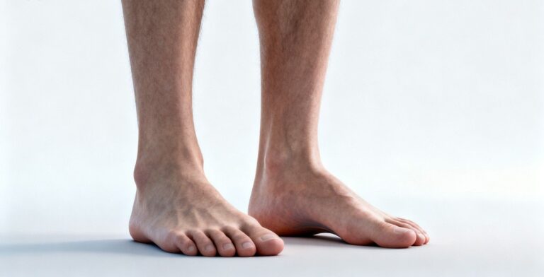 Side-by-side comparison of overpronation and supination foot alignment in a clean clinical setting